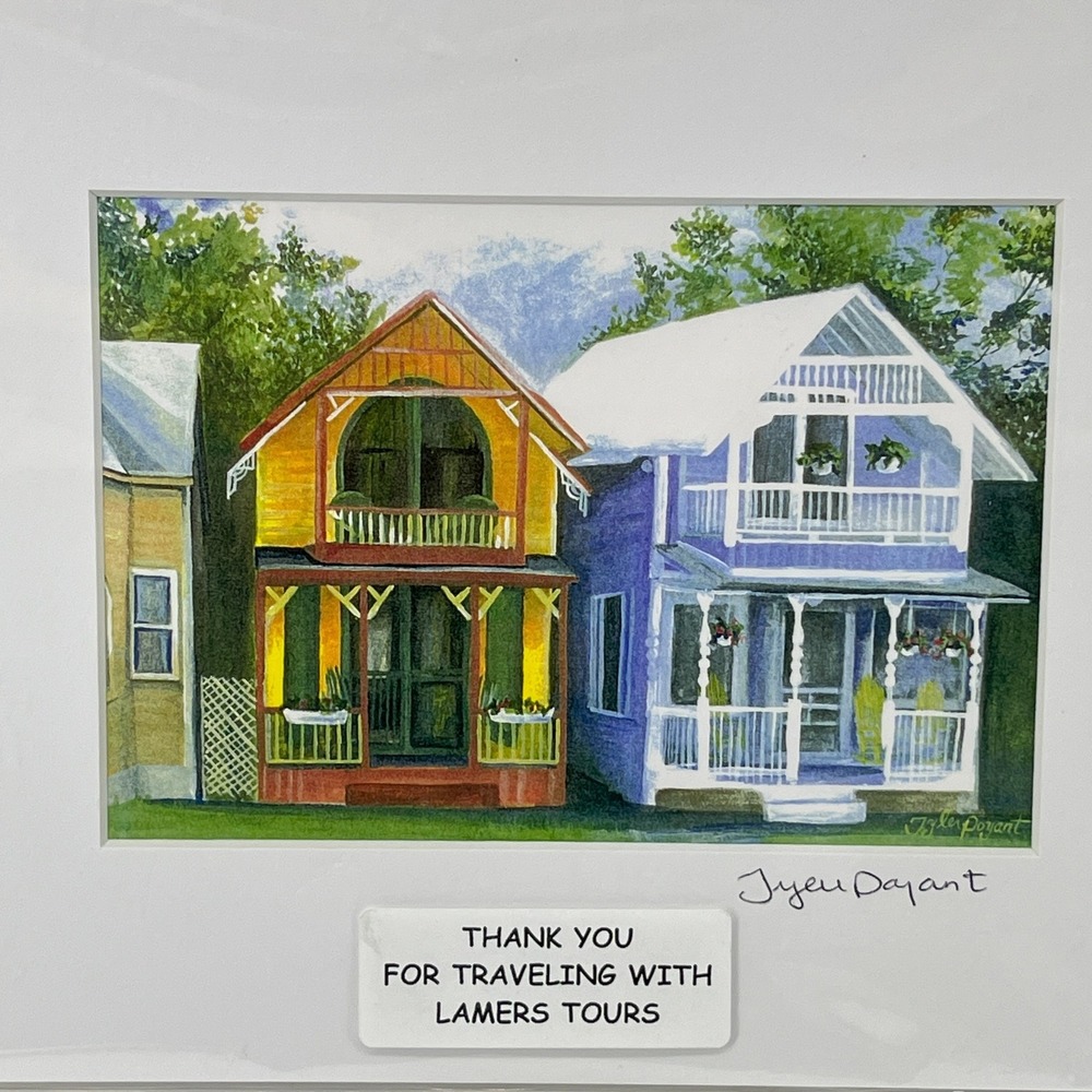 Tyler Poyant Cape Cod Style Houses Matted Art Print 8x10 Watercolor Architecture